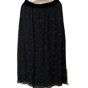 GENTLY Used} LuLaRoe Lucy Green Floral Maxi Skirt, Size - L (14-16)